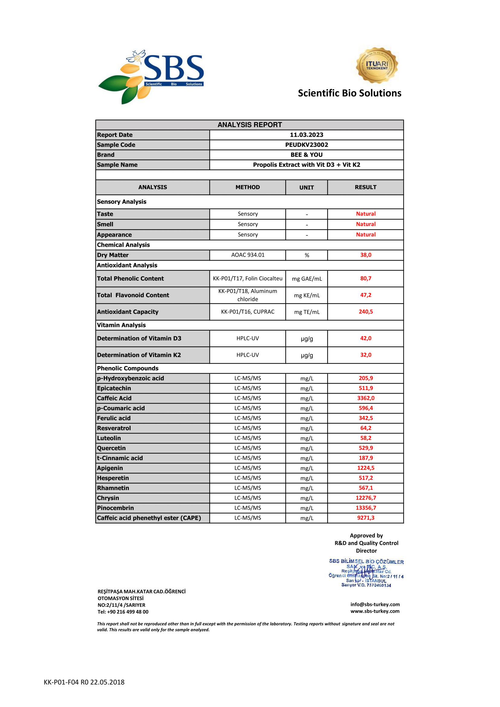Propolis Extract with Vit D3 + Vit K2