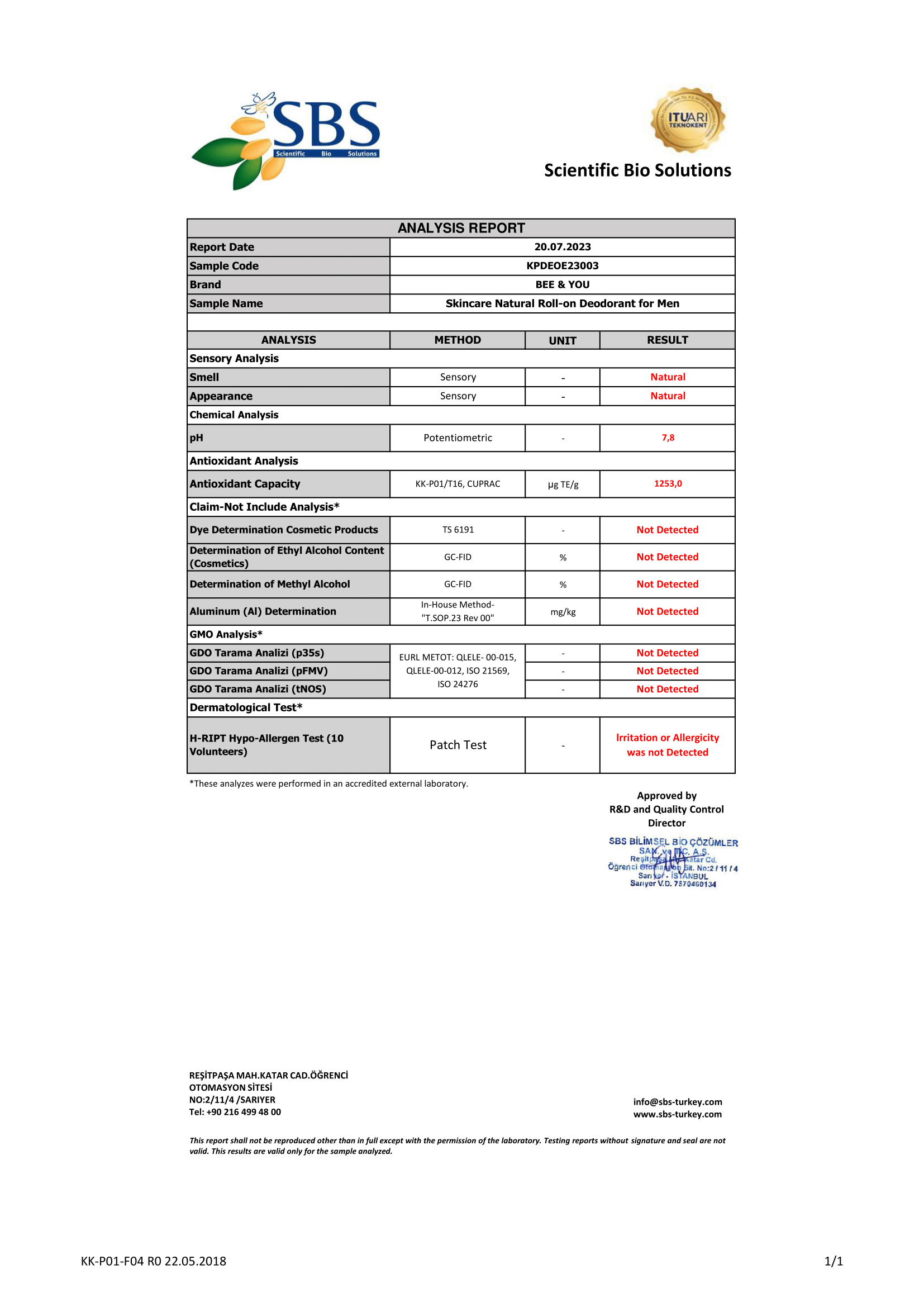 Skincare Natural Roll-on Deodorant for Men