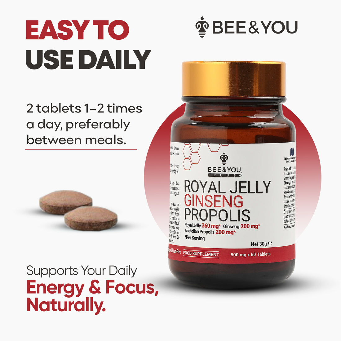 Royal Jelly+Ginseng+Propolis Tablets Ultra Potency