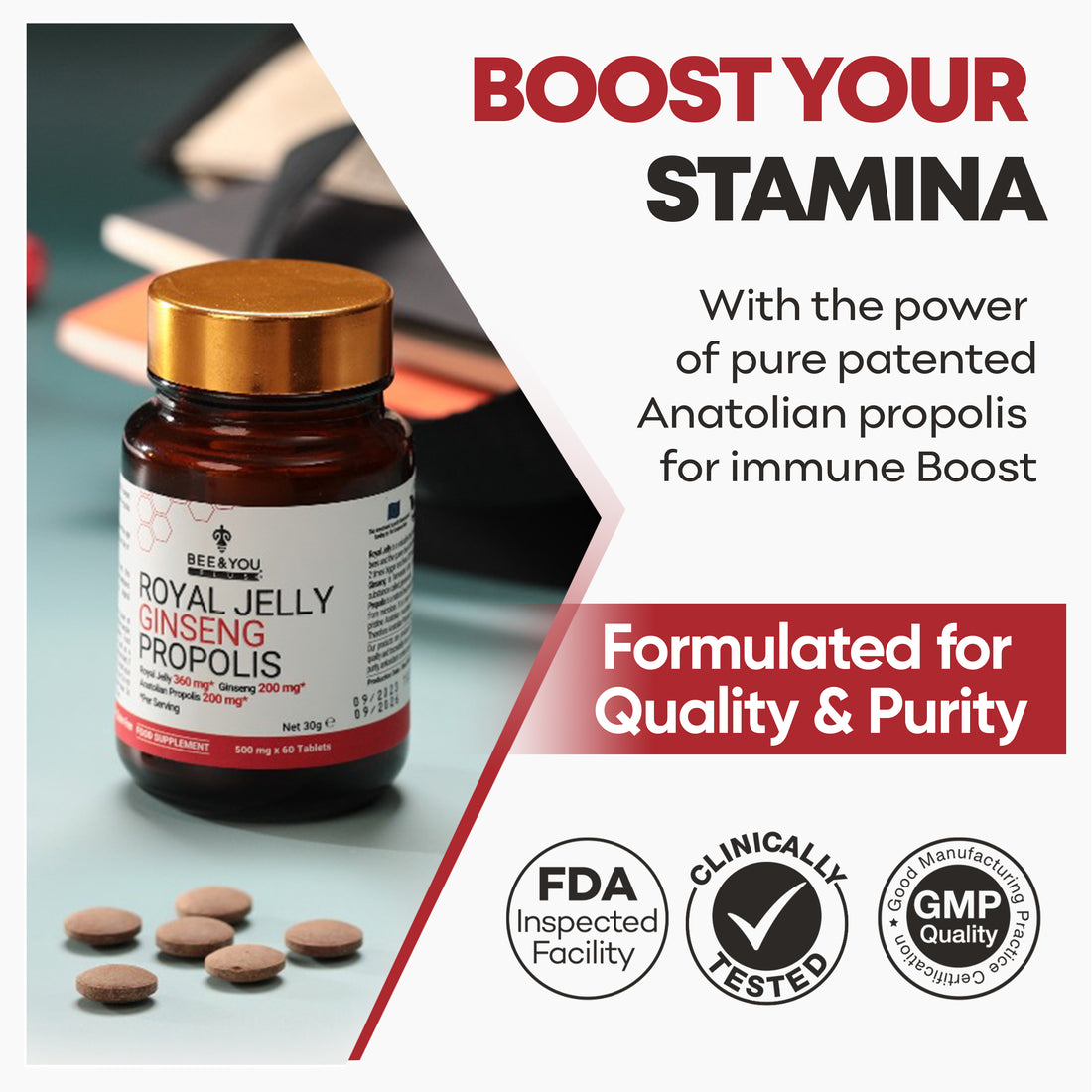 Royal Jelly+Ginseng+Propolis Tablets Ultra Potency