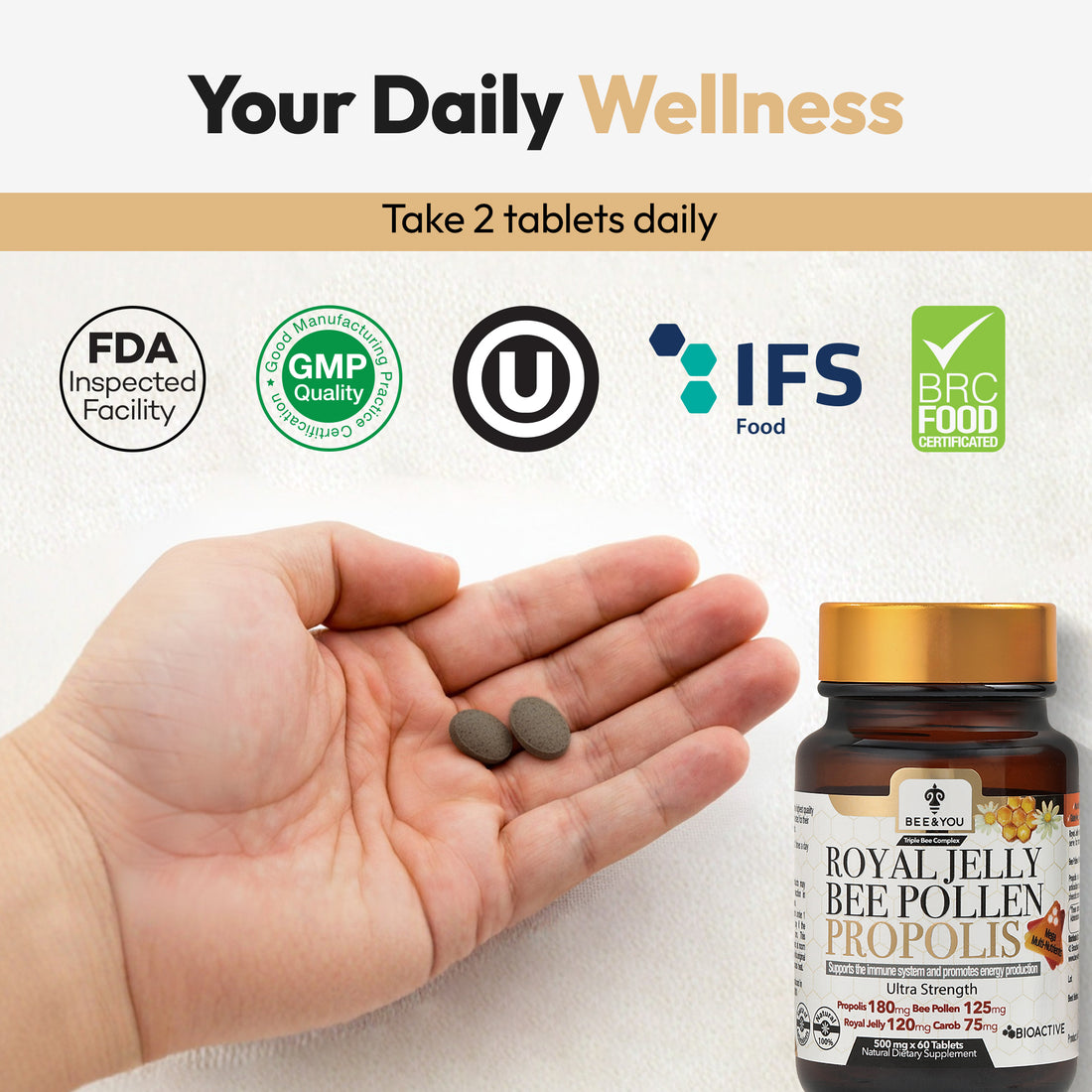 Royal Jelly Propolis Bee Pollen Tablets