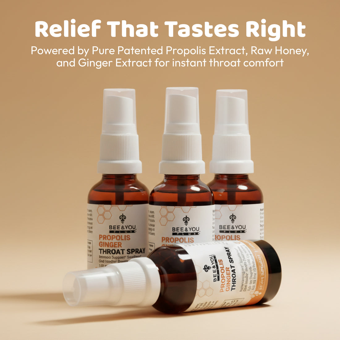 Propolis Ginger Raw Honey Throat Spray with Menthol