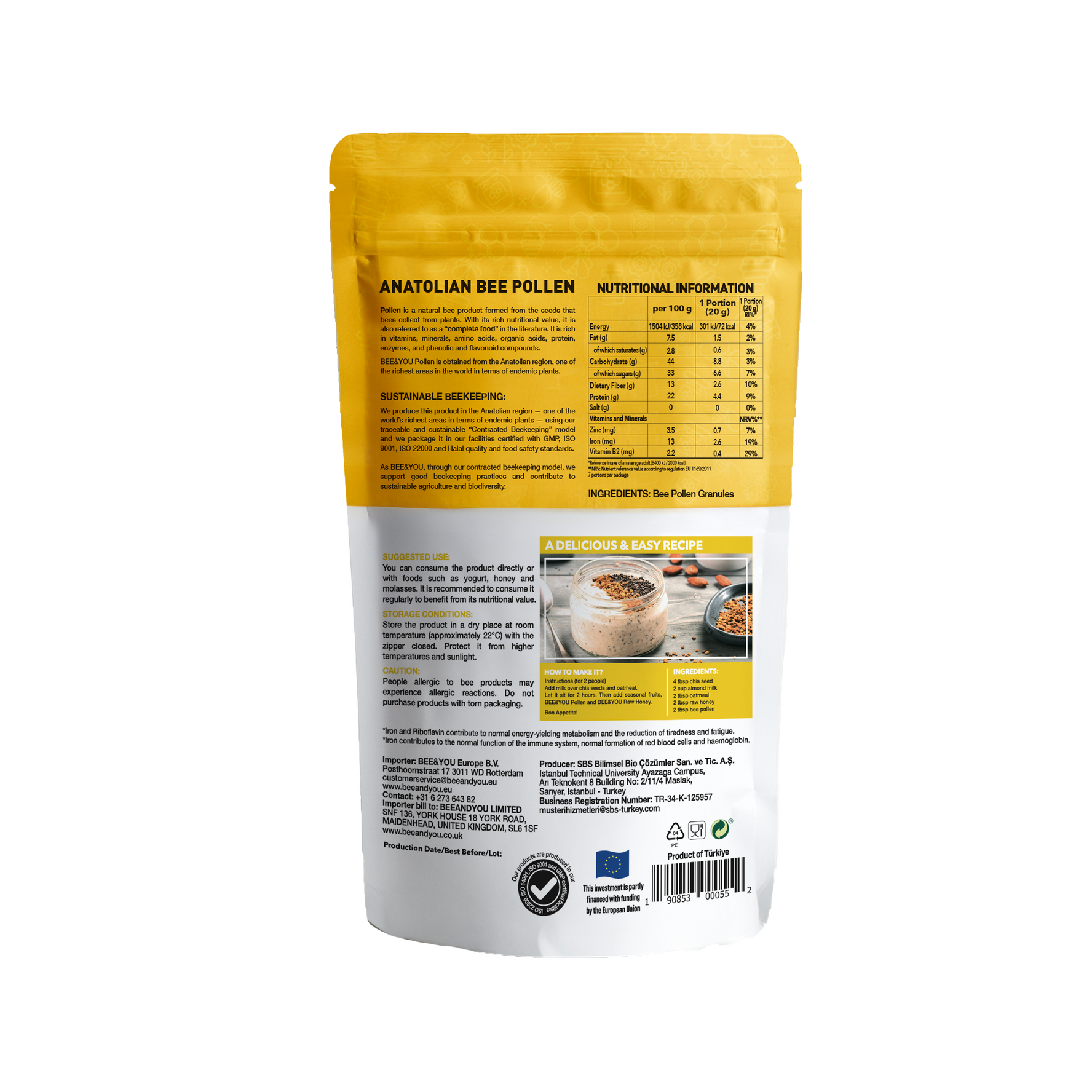 Natural Bee Pollen Granules-Wildcrafted, 5 oz