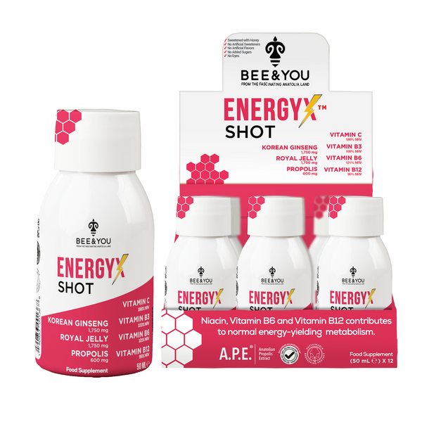 Energy-X Royal Jelly Red Ginseng Propolis Raw Honey Shots for Adult x12